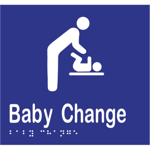 Baby Change Braille Sign in Blue Vinyl - MLS16280_BLU