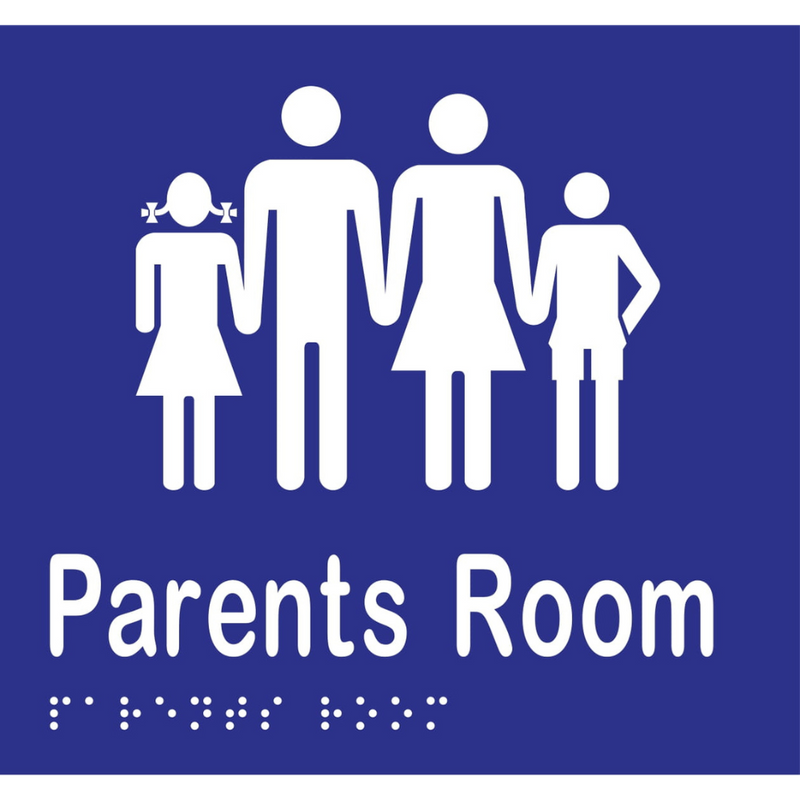 Parents Room Braille Sign in Blue Vinyl - MLS16281_BLU