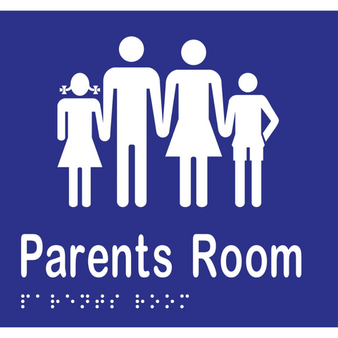 Parents Room Braille Sign in Blue Vinyl - MLS16281_BLU