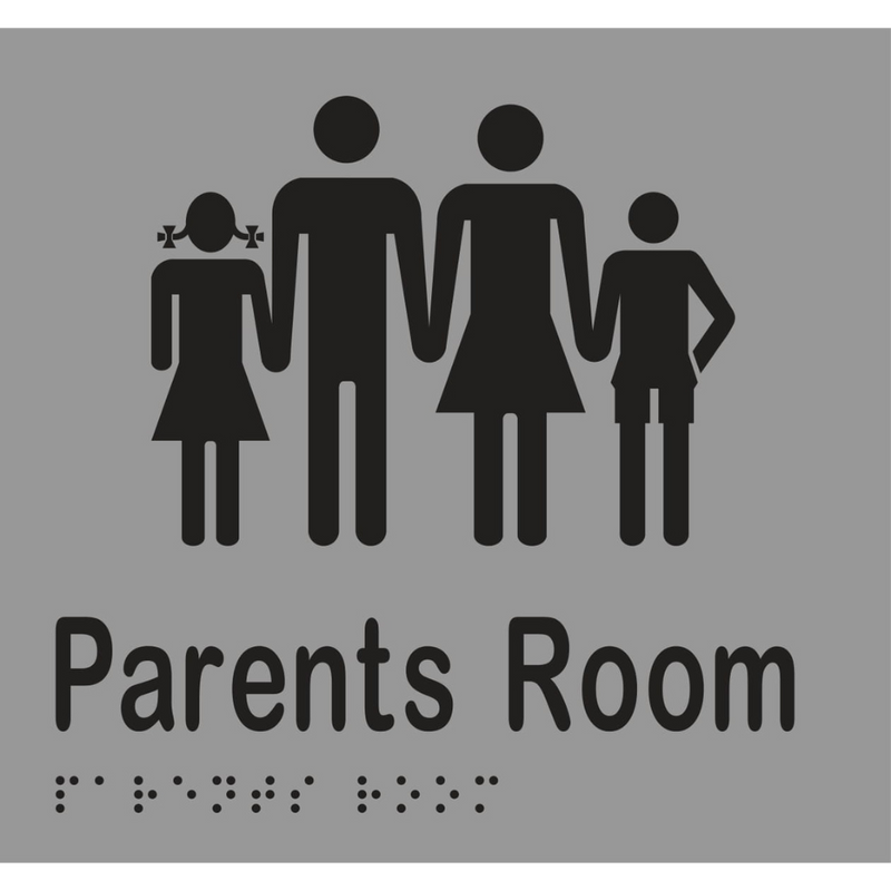 Parents Room Braille Sign in Silver Vinyl - MLS16281_SIL