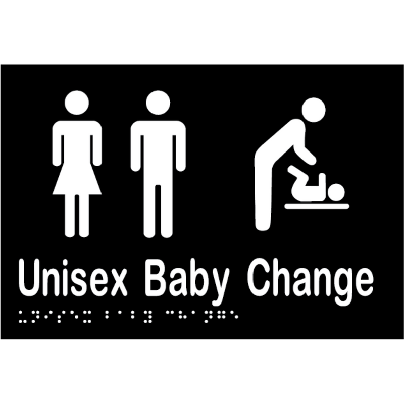 Unisex Baby Change Braille Sign in Designer Black Vinyl - MLS16282_BLK