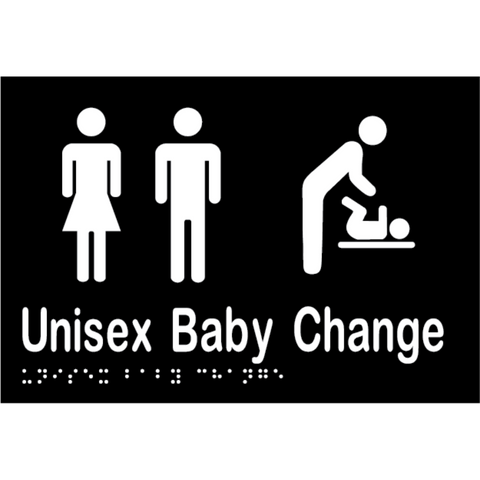 Unisex Baby Change Braille Sign in Designer Black Vinyl - MLS16282_BLK