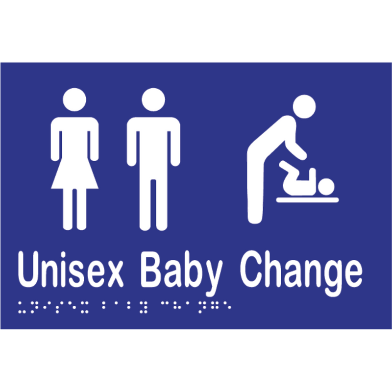 Unisex Baby Change Braille Sign in Blue Vinyl - MLS16282_BLU