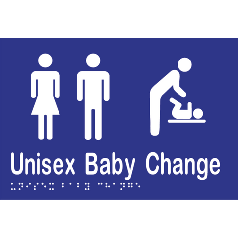 Unisex Baby Change Braille Sign in Blue Vinyl - MLS16282_BLU
