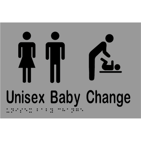 Unisex Baby Change Braille Sign in Silver Vinyl - MLS16282_SIL