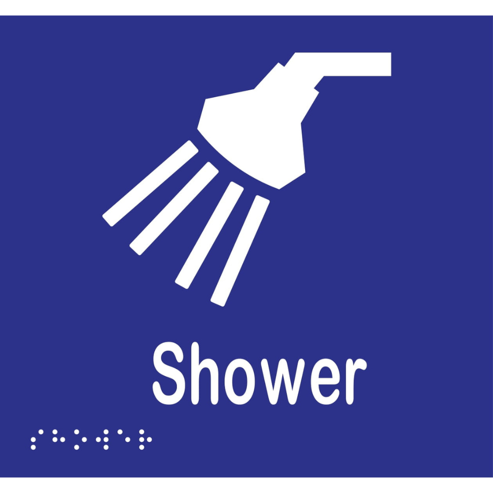 Shower Braille Sign in Blue Vinyl - MLS16290_BLU