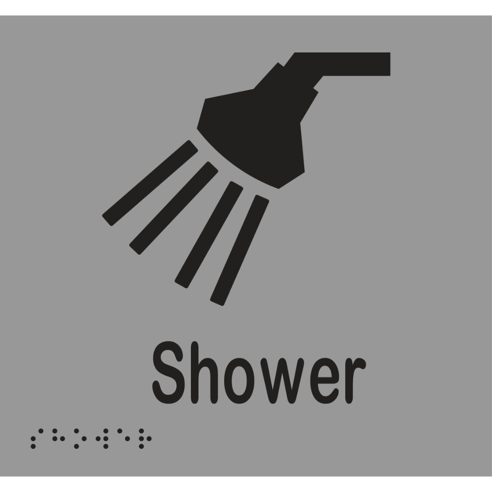 Shower Braille Sign in Stainless Steel - MLS16290_SS