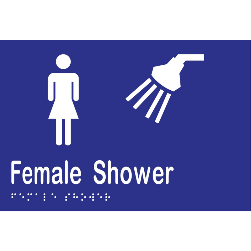 Female Shower Braille Sign in Blue Vinyl - MLS16292_BLU
