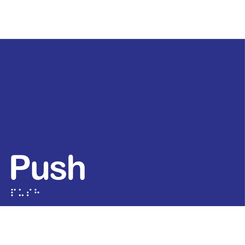 Push Braille Sign in Blue Vinyl - MLS16426_BLU