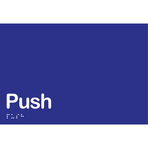 Push Braille Sign in Blue Vinyl - MLS16426_BLU