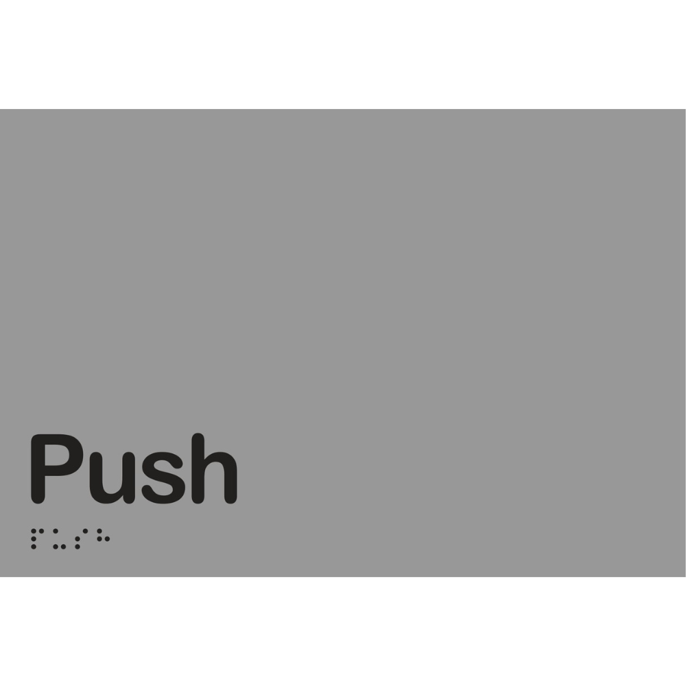 Push Braille Sign in Stainless Steel - MLS16426_SS
