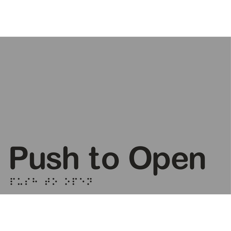 Push to Open Braille Sign in Stainless Steel - MLS16427_SS