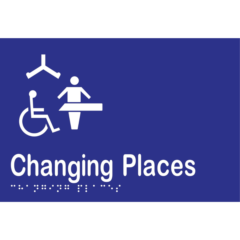 Changing Places Braille Sign in Blue Vinyl - MLS16436_BLU
