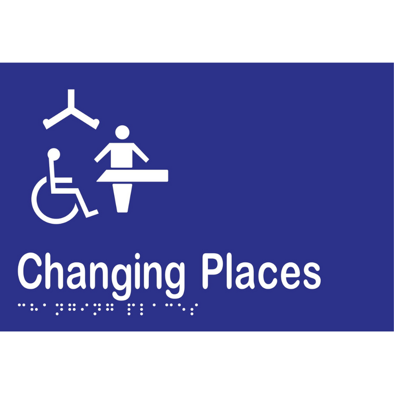 Changing Places Braille Sign in Blue Vinyl - MLS16436_BLU