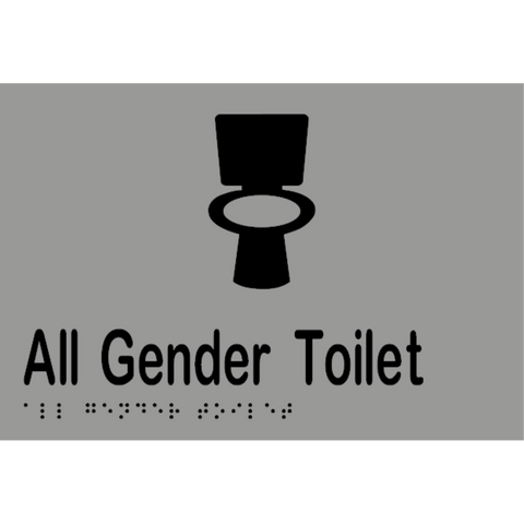 All Gender Toilet Braille Sign in Silver Vinyl - MLS16440_SIL
