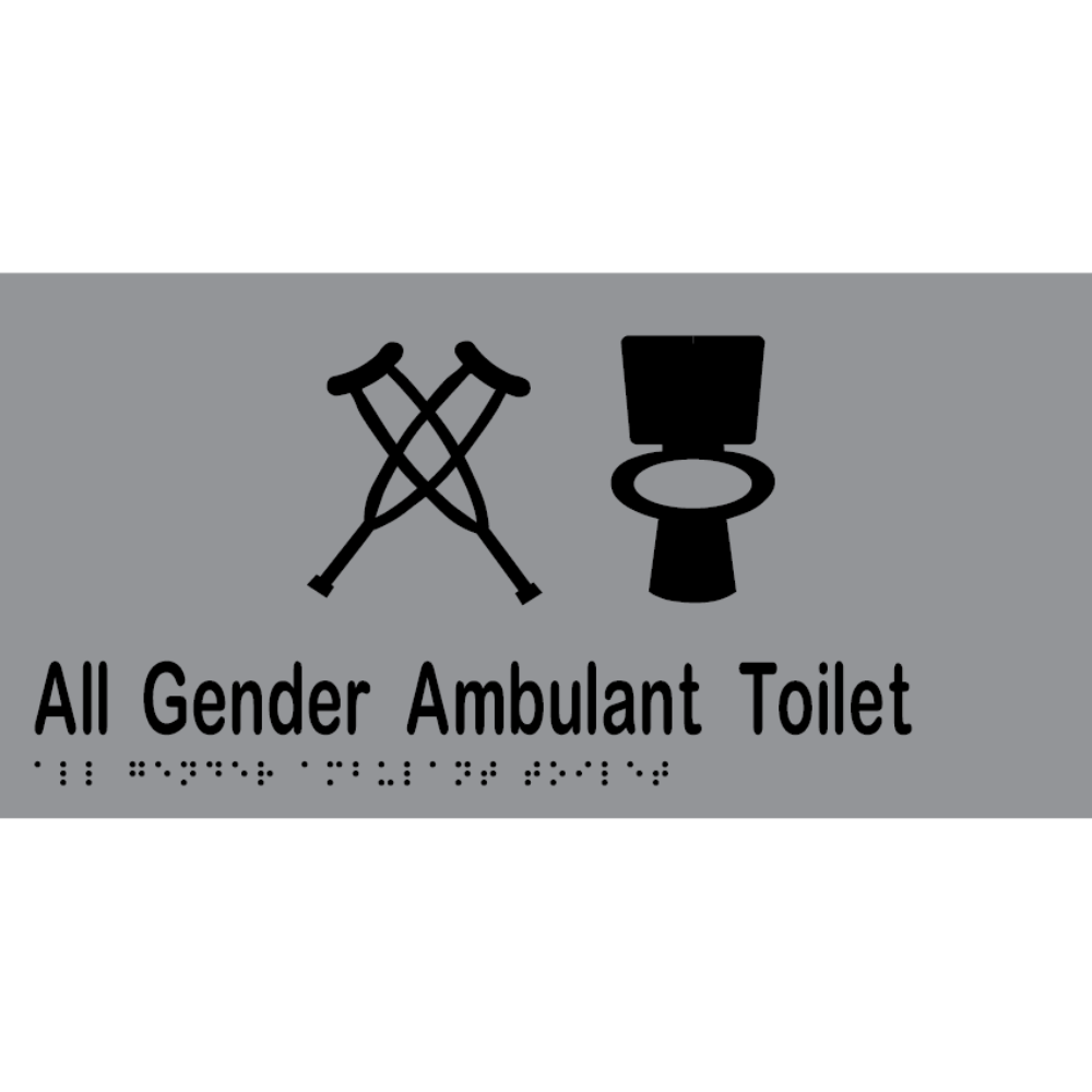 All Gender Ambulant Toilet Braille Sign in Stainless Steel - MLS16446_SS