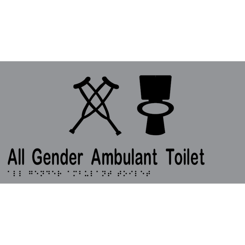 All Gender Ambulant Toilet Braille Sign in Stainless Steel - MLS16446_SS