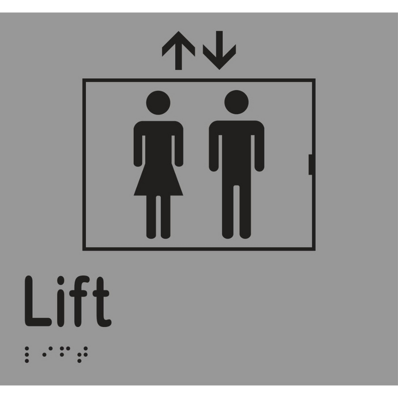 Lift Braille Sign in Stainless Steel - MLS16450_SS
