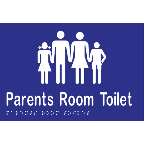 Parents Room Toilet Braille Sign in Blue Vinyl - MLS16995_BLU