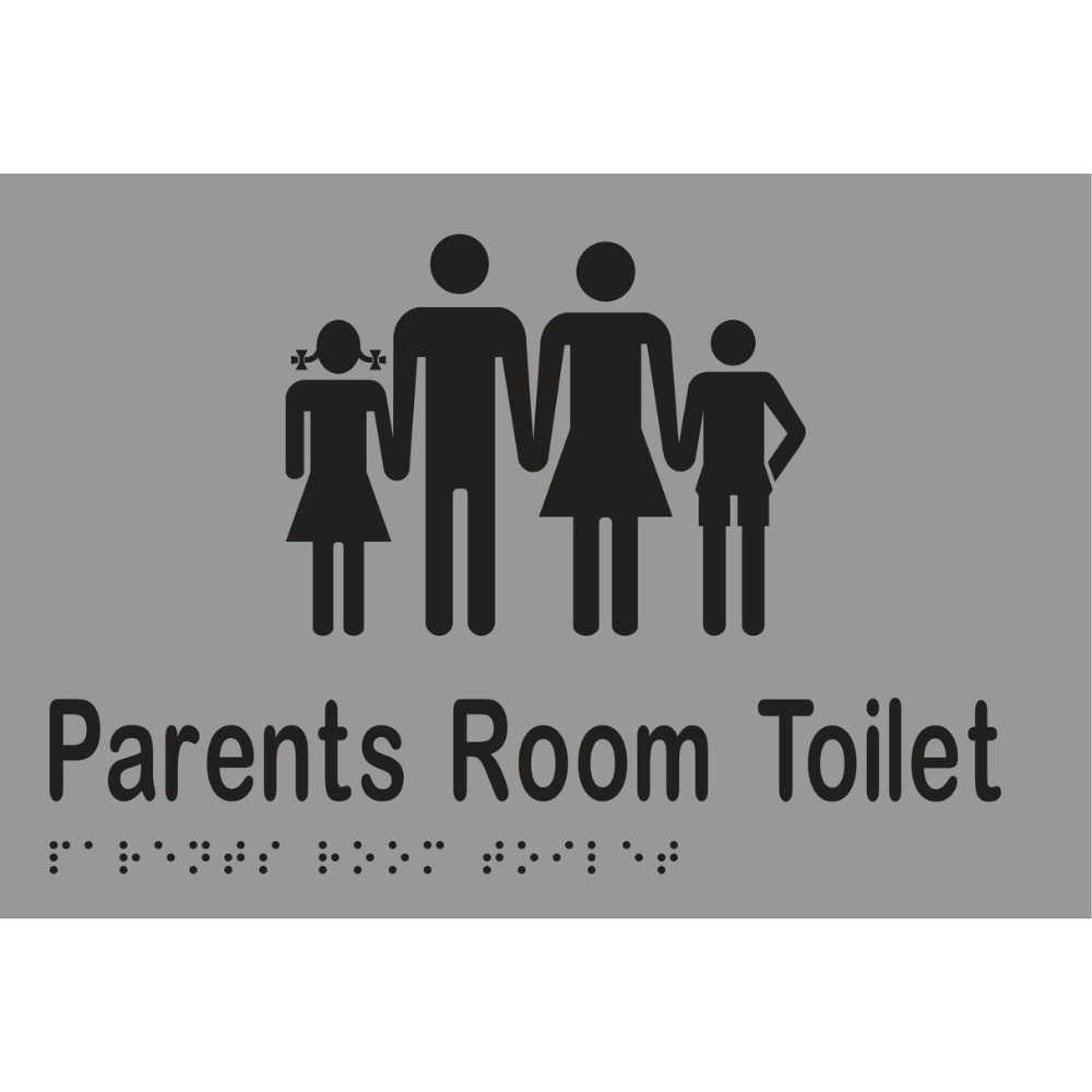 Parents Room Toilet Braille Sign in Silver Vinyl - MLS16995_SIL