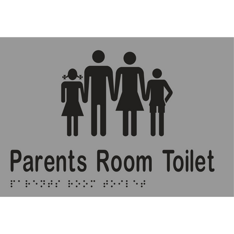Parents Room Toilet Braille Sign in Silver Vinyl - MLS16995_SIL