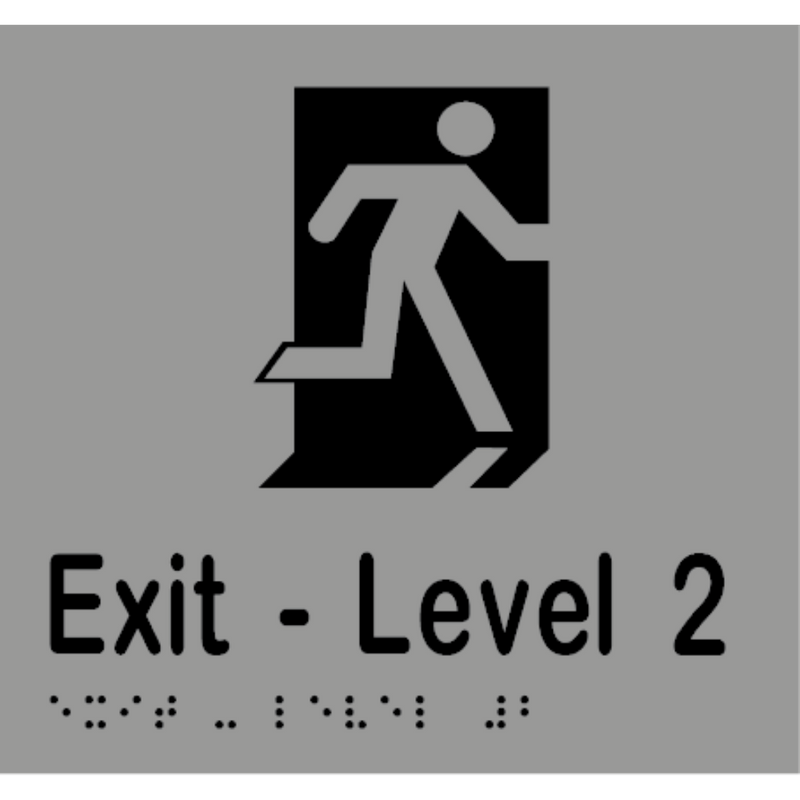 Exit Level Number Braille Sign in Silver Vinyl - MLS16996_SIL
