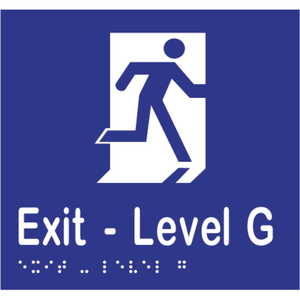 Exit Level Number Braille Sign in Blue Vinyl - MLS16996_BLU