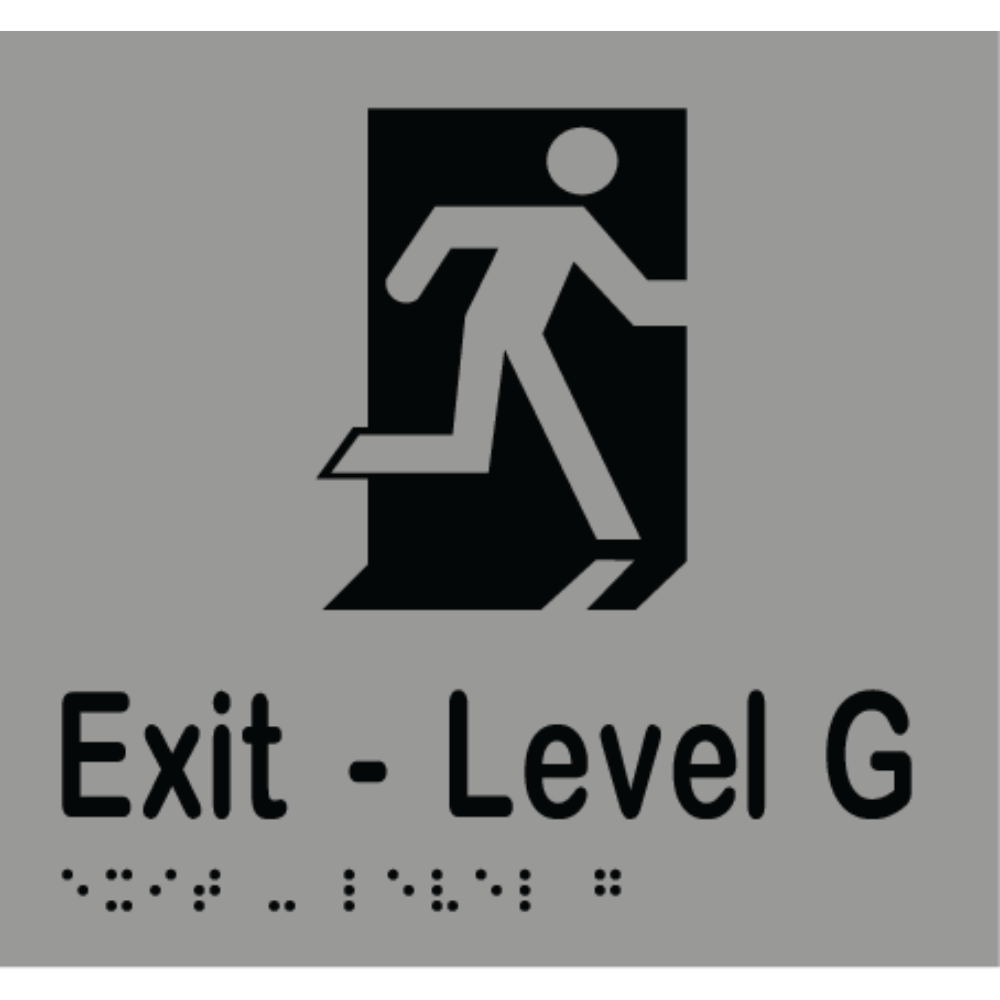 Exit Level Number Braille Sign in Silver Vinyl - MLS16996_SIL