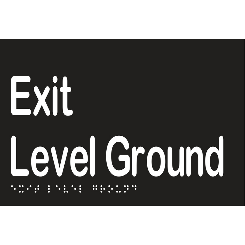 Exit Level Ground Braille Sign in Designer Black Vinyl - MLS16997_BLK