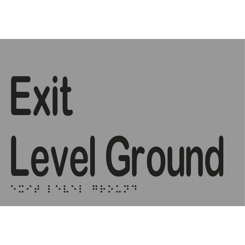 Exit Level Ground Braille Sign in Stainless Steel - MLS16997_SS