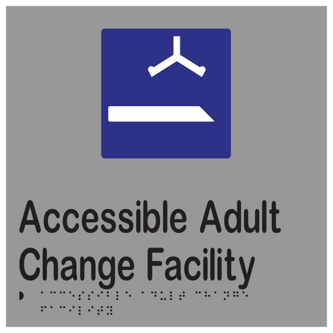 Accessible Adult Change Facility Braille Sign in Stainless Steel - MLS16437_SS