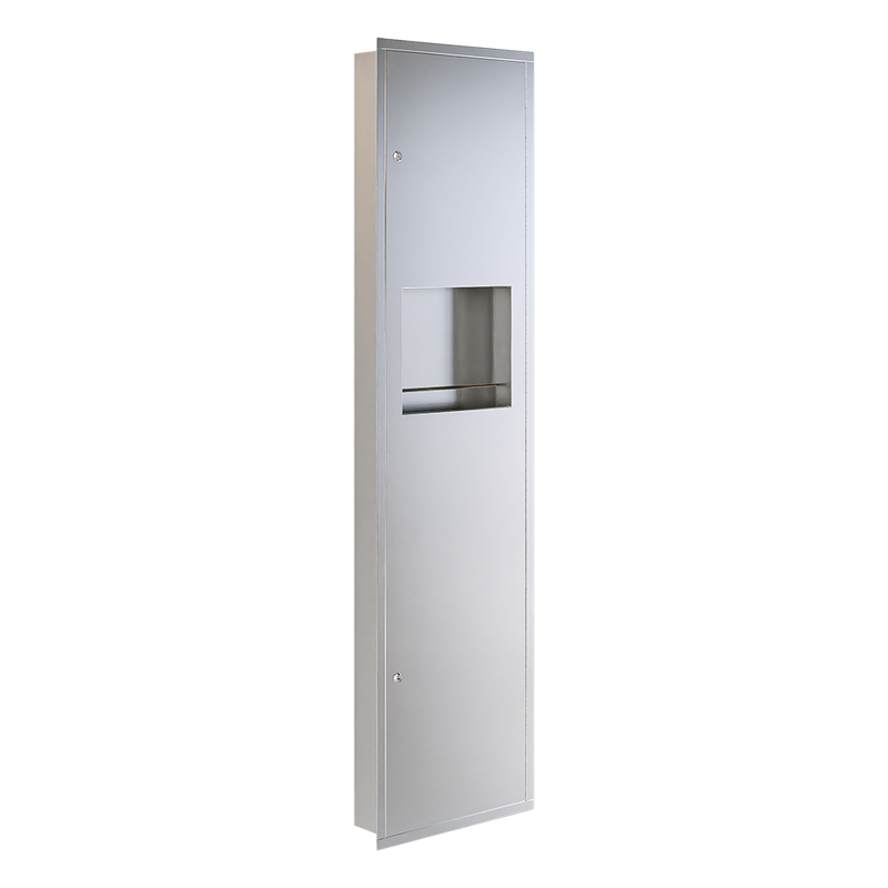 Recessed Paper Towel Dispenser & Waste Receptacle in Satin Stainless Steel - ML708_REC