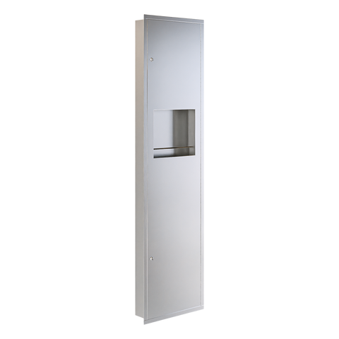 Recessed Paper Towel Dispenser & Waste Receptacle in Satin Stainless Steel - ML708_REC