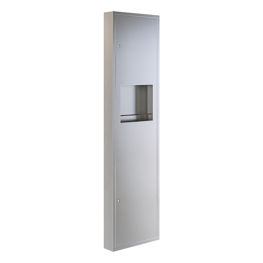 Surface Mounted Paper Towel Dispenser & Waste Receptacle in Satin Stainless Steel - ML708_SM