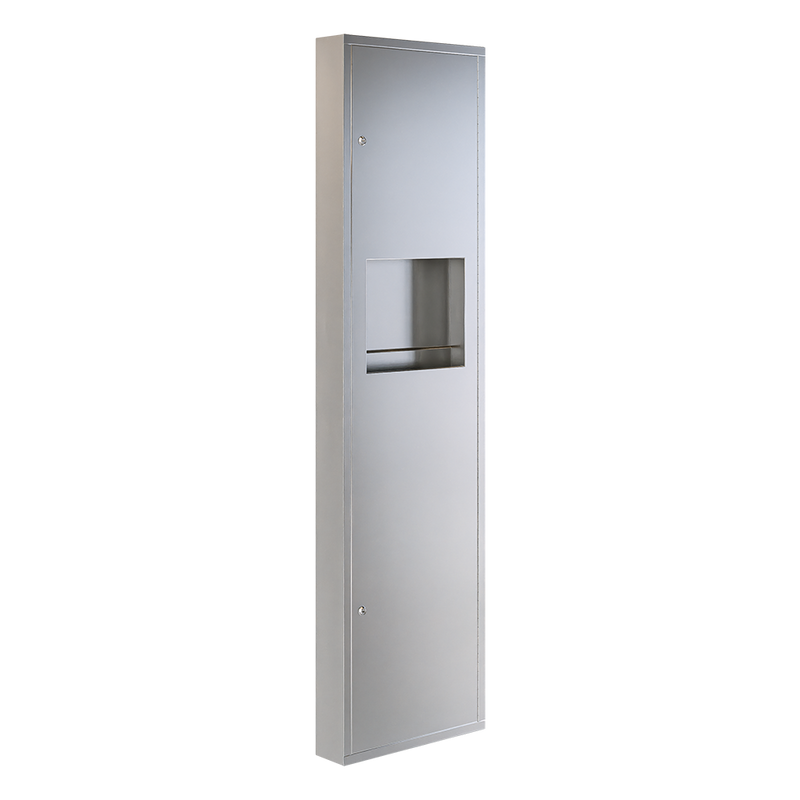Surface Mounted Paper Towel Dispenser & Waste Receptacle in Satin Stainless Steel - ML708_SM