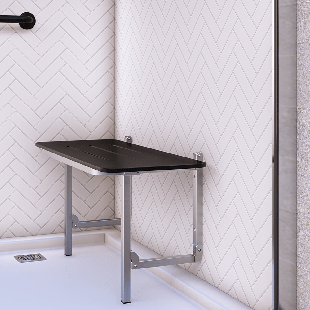 Accessible Folding Shower Seat in Designer Black - ML995_CL_DESIGNER