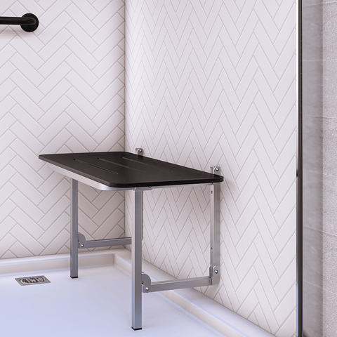 Accessible Folding Shower Seat in Designer Black - ML995_CL_DESIGNER