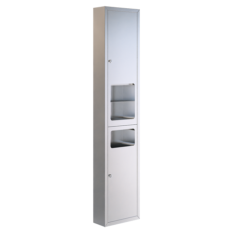 Surface Mounted Paper Towel Dispenser, Hand Dryer & Waste Receptacle in Satin Stainless Steel - ML_ECLIPSE_3N1SM_D