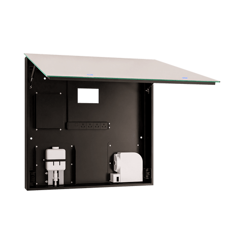 Integrated Mirror Cabinet (Includes Hand Dryer & Soap Dispenser) in Designer Black - ML_IMC2_LUX