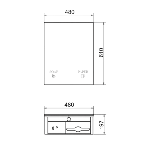 Integrated Mirror Cabinet (Includes Soap Dispenser & Paper Towel Dispenser) in Satin Stainless Steel - ML_IMC2_SS