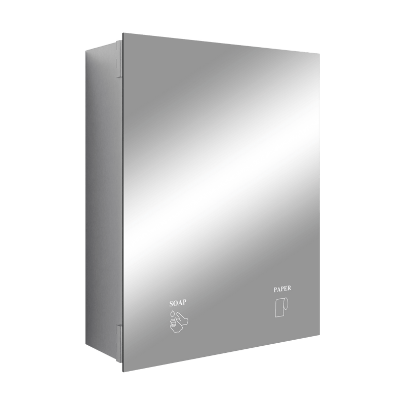 Integrated Mirror Cabinet (Includes Soap Dispenser & Paper Towel Dispenser) in Satin Stainless Steel - ML_IMC2_SS