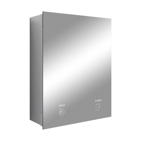 Integrated Mirror Cabinet (Includes Soap Dispenser & Paper Towel Dispenser) in Satin Stainless Steel - ML_IMC2_SS
