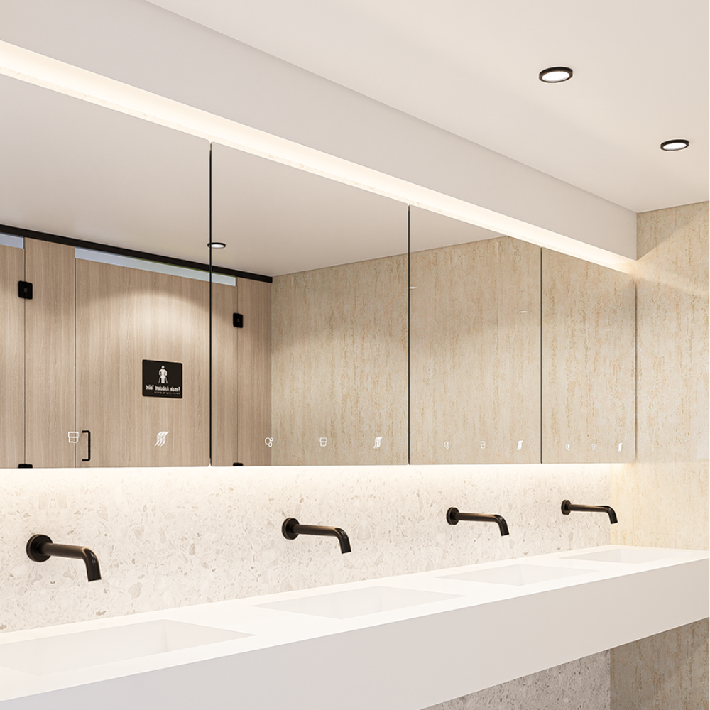 Integrated Mirror Cabinet (Includes Hand Dryer, Soap Dispenser & Paper Towel Dispenser) in Designer Black - ML_IMC3_LUX