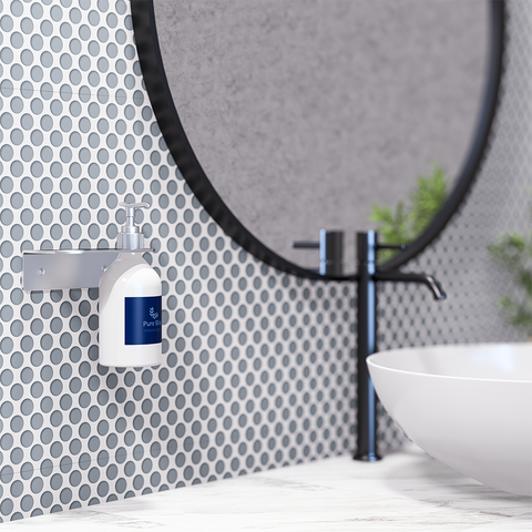 Double Soap Bottle Holder in Satin Stainless Steel - ML_SBH2_SS