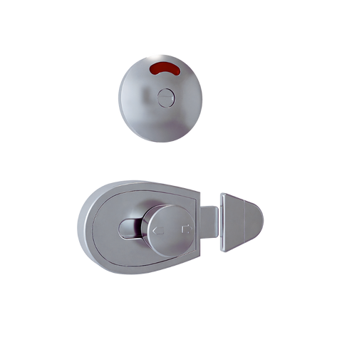 Xcel Slide Lock and Emergency Release Indicator Set in Satin Chrome Plate - XCEL_SLIDELOCK_SCP