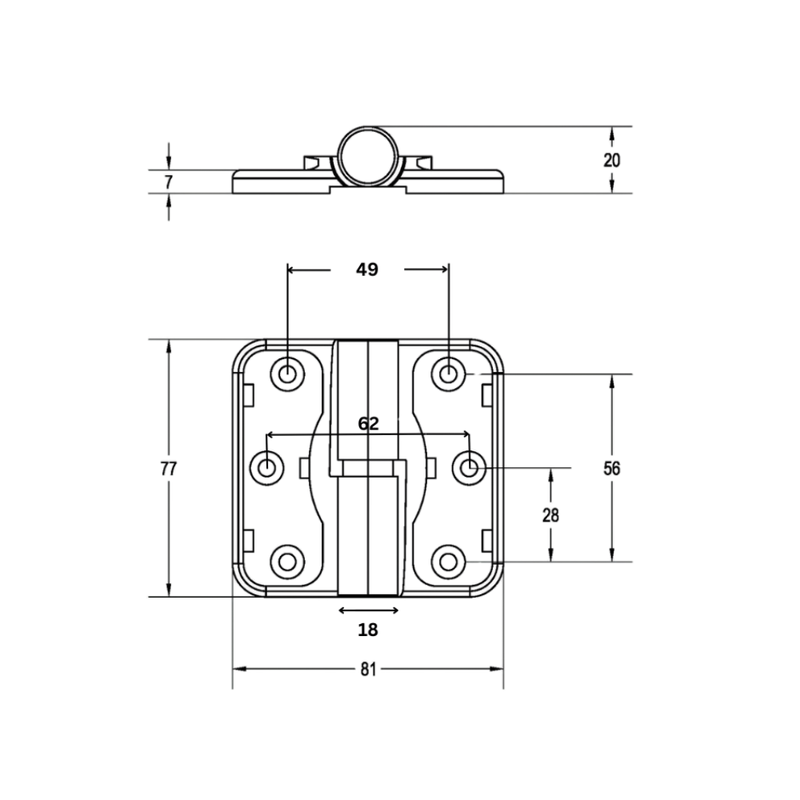 Moda Gravity Hinge in Designer Black - MODA_LHGRAVITY_DESIGNER (Left Hand)