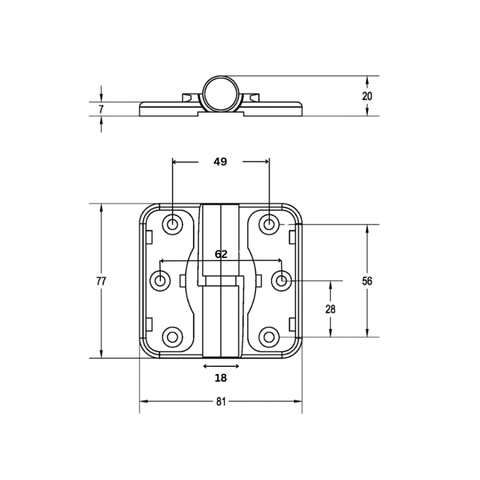 Moda Gravity Hinge in Designer Black - MODA_LHGRAVITY_DESIGNER (Left Hand)