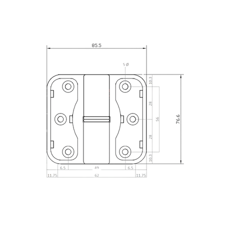 Moda Spring Hinge in Designer Black - MODA_LHSPRING_DESIGNER (Left Hand)