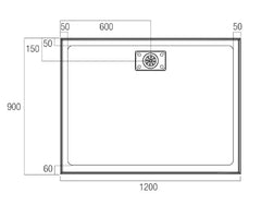 Metro Low Profile Polymarble Shower Base with Stonelite Waste Cover - Various Sizes