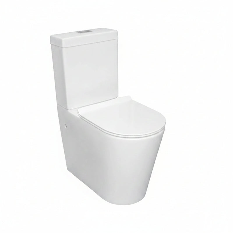Extra Height Back To Wall Rimless Flush Toilet Suite with Soft Close Seat